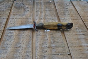 A.W. Wadsworth & Son Germany Deer Foot Hunting Knife Pre WWI No Sheath Double Wire Guard
