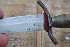 A.W. Wadsworth & Son Germany Deer Foot Hunting Knife Pre WWI No Sheath Double Wire Guard A.W. Wadsworth & Son Germany Deer Foot Hunting Knife Pre WWI No Sheath Double Wire Guard