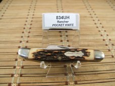 SCHRADE UNCLE HENRY 834UH RANCHER TRIPLE BLADE STOCKMAN FOLDING USED POCKET KNIFE WITH BOX & PAPERS SCHRADE UNCLE HENRY 834UH RANCHER TRIPLE BLADE STOCKMAN FOLDING USED POCKET KNIFE WITH BOX & PAPERS