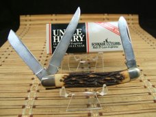 SCHRADE UNCLE HENRY 834UH RANCHER TRIPLE BLADE STOCKMAN FOLDING USED POCKET KNIFE WITH BOX & PAPERS SCHRADE UNCLE HENRY 834UH RANCHER TRIPLE BLADE STOCKMAN FOLDING USED POCKET KNIFE WITH BOX & PAPERS
