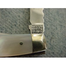 Vintage William Rodgers, Sheffield, England, Pearl Handle, File-Worked, Classic Stockman's Knife Vintage William Rodgers, Sheffield, England, Pearl Handle, File-Worked, Classic Stockman's Knife