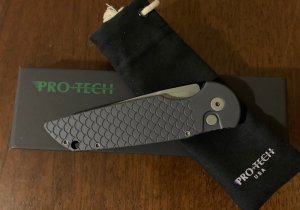 Pro-Tech TR3 X1 Smoke Gray 154CM Fish Scale Grip