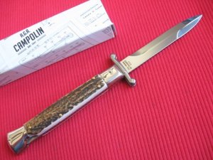 Italian Limited Edition Manual Open Swing Guard Stiletto Knife - A.G.A CAMPOLIN Italy