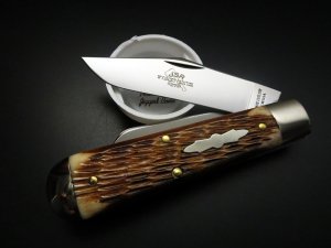 Great Eastern Cutlery PPP SFO #86 Oil Field Jack 1/101 Chocolate Almond Peach Seed Jigged Bone GEC