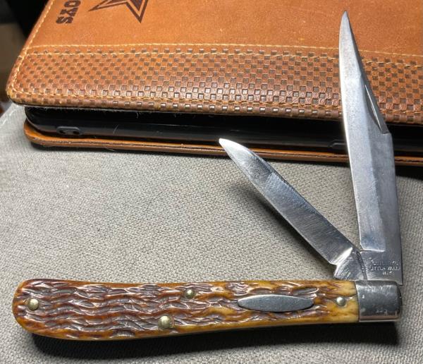 Vintage CATTARAUGUS Model No. 21709 Barehead Slim Jack Folding Pocket Knife c.1886-1963 Bone Stag Vintage CATTARAUGUS Model No. 21709 Barehead Slim Jack Folding Pocket Knife c.1886-1963 Bone Stag