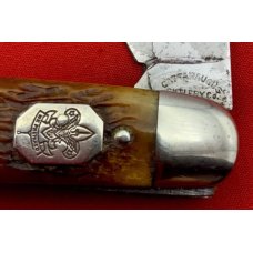 Vintage **RARE** CATTARAUGUS CUTLERY CO No. C2589 Whitt-L-Kraft Official Boy Scout Pocket Knife Stag Vintage **RARE** CATTARAUGUS CUTLERY CO No. C2589 Whitt-L-Kraft Official Boy Scout Pocket Knife Stag
