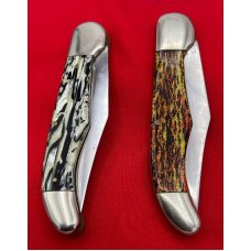 2 Knife Set Fight’n Rooster “Cock of the Walk” Folding Hunters 1st Gen 1978 Both #029 Serial Numbers