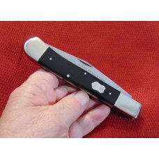 HUGE ONE BLADE TRAPPER KNIFE CARL SCHLIEPER GERMAN EYE BLACK CELLULOID HANDLES 1990'S HUGE ONE BLADE TRAPPER KNIFE CARL SCHLIEPER GERMAN EYE BLACK CELLULOID HANDLES 1990'S