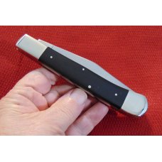 HUGE ONE BLADE TRAPPER KNIFE CARL SCHLIEPER GERMAN EYE BLACK CELLULOID HANDLES 1990'S HUGE ONE BLADE TRAPPER KNIFE CARL SCHLIEPER GERMAN EYE BLACK CELLULOID HANDLES 1990'S
