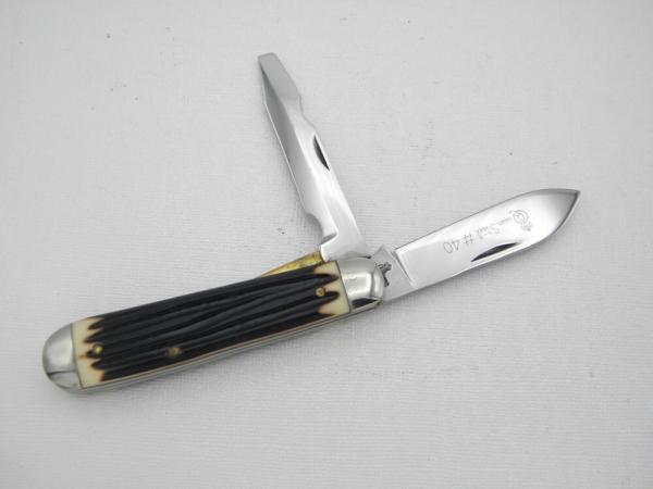 Queen Cutlery #40 Heavy Electrician Jack in Imitation Winterbottom Bone, 1973 - 1975, Queen Cutlery #40 Heavy Electrician Jack in Imitation Winterbottom Bone, 1973 - 1975,