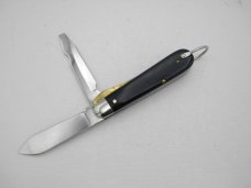 Queen Cutlery #40 Heavy Electrician Jack in Smooth Black Delrin Handles, 1976, Queen Cutlery #40 Heavy Electrician Jack in Smooth Black Delrin Handles, 1976,