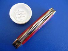 GEC Tidioute 530411 Red Glass Jig Bone Cuban 1 of 25 Non-Serialized COI Mint in Tube GEC Tidioute 530411 Red Glass Jig Bone Cuban 1 of 25 Non-Serialized COI Mint in Tube