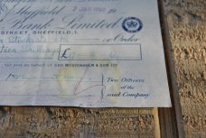 George Wostenholm  IXL Cancelled bank Check Jan. 1960 Pounds And Pence Midland Bank