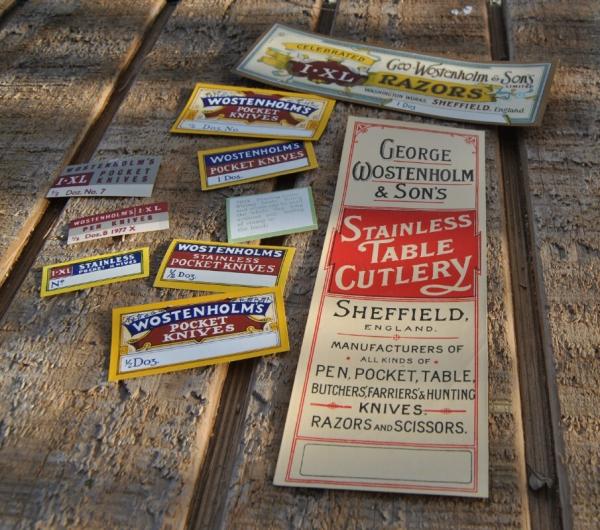 IXL Wostenholm Advertising Labels Banners Used For A Store Display 1930's - 50's Multi Colored