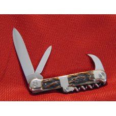 VINTAGE F. HERDER A. SN SOLINGEN ( NO GERMANY ON TANG ) GENUINE STAG SALES SAMPLE CHAMPAGNE KNIFE VINTAGE F. HERDER A. SN SOLINGEN ( NO GERMANY ON TANG ) GENUINE STAG SALES SAMPLE CHAMPAGNE KNIFE