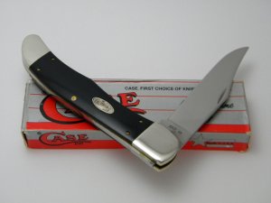 Case XX USA  2165 1988 Slick Black Folding Hunter Knife in Box