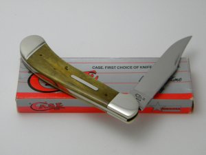 Case XX USA 61100 1995 Butternut Bone Saddlehorn Knife in Box