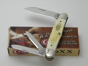Case XX USA 63046WH  2009 Burnt Oatmeal Bone Humpback Whittler Knife in Box