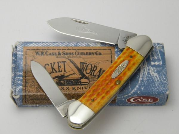 Case XX USA 62131 2005 Harvest Orange Bone Canoe Knife in Box Case XX USA 62131 2005 Harvest Orange Bone Canoe Knife in Box