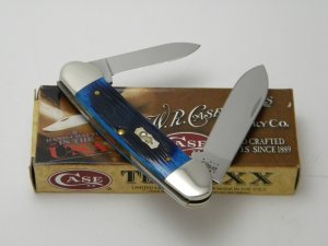 Case XX USA 62131  2011 Ocean Blue Bone Canoe Knife in Box