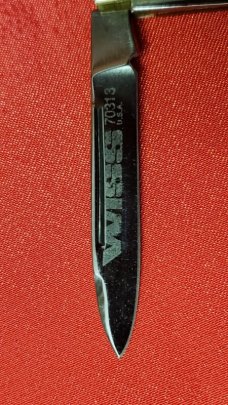 Boker Wiss Jack Knife c.1976 2 Blade Carbon Steel 70313 Brown Jig Handles Minty