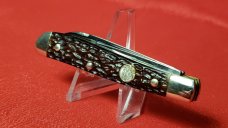 Boker Wiss Jack Knife c.1976 2 Blade Carbon Steel 70313 Brown Jig Handles Minty