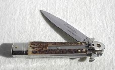 AKC LEVERLETTO 20cm - 8" GENUINE STAG WITH NEW MODIFIED BAYONET BLADE   