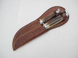 Queen Cutlery Co. Combination Hunting Set #80, Winterbottom Bone: Q Stainless