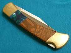 BUCK 110 CUSTOM LEOPARDWOOD HANDLE LOCKBACK FOLDING HUNTER HUNTING SKINNING POCKET KNIFE KNIVES BUCK 110 CUSTOM LEOPARDWOOD HANDLE LOCKBACK FOLDING HUNTER HUNTING SKINNING POCKET KNIFE KNIVES