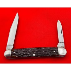 Vintage CATTARAUGUS CUTLERY CO 2-Blade Equal End Pen Folding Pocket Knife c.1886-1963 Jigged Bone Vintage CATTARAUGUS CUTLERY CO 2-Blade Equal End Pen Folding Pocket Knife c.1886-1963 Jigged Bone