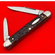 Vintage CATTARAUGUS CUTLERY CO 2-Blade Equal End Pen Folding Pocket Knife c.1886-1963 Jigged Bone Vintage CATTARAUGUS CUTLERY CO 2-Blade Equal End Pen Folding Pocket Knife c.1886-1963 Jigged Bone
