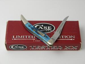 Case XX USA 610096  2002 Caribbean Blue Bone Limited Edition Texas Toothpick Knife in Box