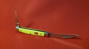 Carl Schlieper Solingen Germany 2 blade carbon steel knife  rare "Fan" tang stamp, unused