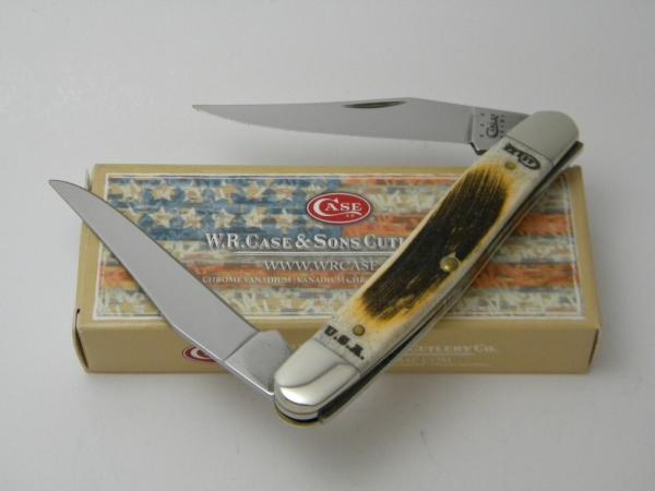 Case XX USA 2012 Amber Bone Muskrat Knife in Box Case XX USA 2012 Amber Bone Muskrat Knife in Box