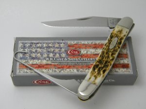 Case XX USA 2004 First Run Chestnut Bone Muskrat Knife in Box