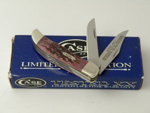 Case XX USA 2003  TH62165  Cabernet Bone Limited Edition Tiny Folding Hunter Knife in Box