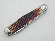 Queen Cutlery #58 Small Coke Bottle Jack  burnt orange imitation Winterbottom bone:  3 1/2” closed