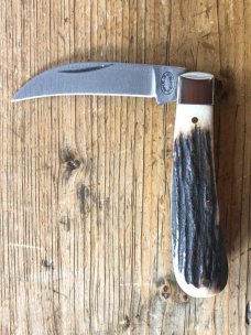 A Wright & Son Sheffield, England Hawksbill Pruner in Stag with Hawksbill Blade A Wright & Son Sheffield, England Hawksbill Pruner in Stag with Hawksbill Blade