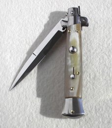 NEW FRANK BELTRAME 9" GENUINE FRENCH BOVINE HORN BAYONET BLADE ITALIAN STILETTO