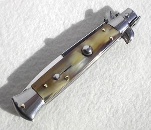 NEW FRANK BELTRAME 9" GENUINE FRENCH BOVINE HORN BAYONET BLADE ITALIAN STILETTO