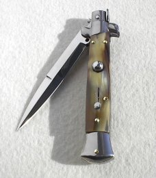 NEW FRANK BELTRAME 9" GENUINE FRENCH BOVINE HORN BAYONET BLADE ITALIAN STILETTO