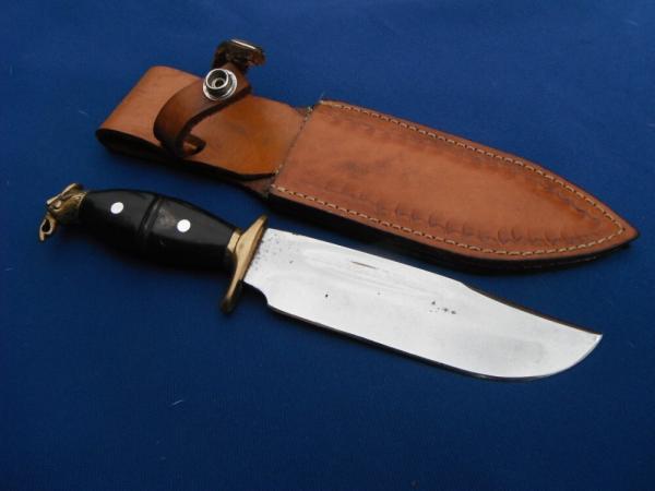 Vintage Hand Forged Custom-Made Camp Knife / Fixed Blade Knife with Horn Handle.  Made in Mexico!!!