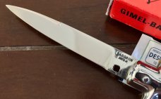 Bargeon Switchblade, 7 1/2 Inch, Stainless Steel Handle, Brass Liners, Hard To Find With Box, Unused