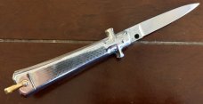 Bargeon Switchblade, 7 1/2 Inch, Stainless Steel Handle, Brass Liners, Hard To Find With Box, Unused