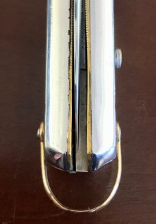Bargeon Switchblade, 7 1/2 Inch, Stainless Steel Handle, Brass Liners, Hard To Find With Box, Unused