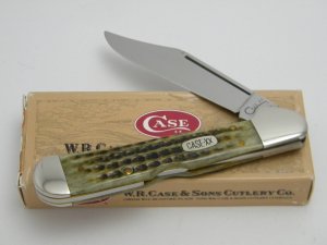 Case XX USA 1998  61549L Green Bone Bone Copperlock Knife in Box