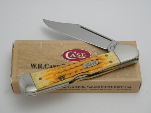 Case XX USA 1998  61549L Dark Orange Bone Copperlock Knife in Box