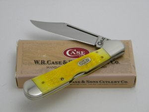 Case XX USA 1999  61549L Yellow Rogers Bone Copperlock Knife in Box