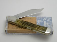 Case XX USA 1998  61549L Green Bone Pocket Worn Copperlock Knife in Box