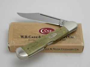 Case XX USA 1998  61549L Smooth Green Bone Copperlock Knife in Box